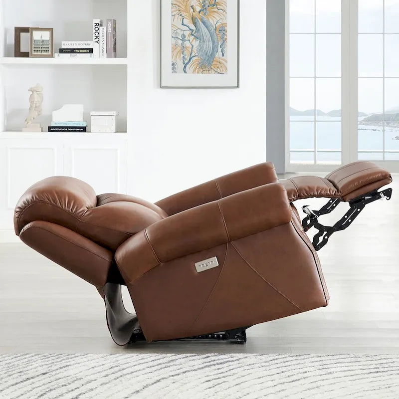 Pecan Brown / Bristol Cocoa Zero Gravity Power Recliner, 1-Seat, Top Grain Leather