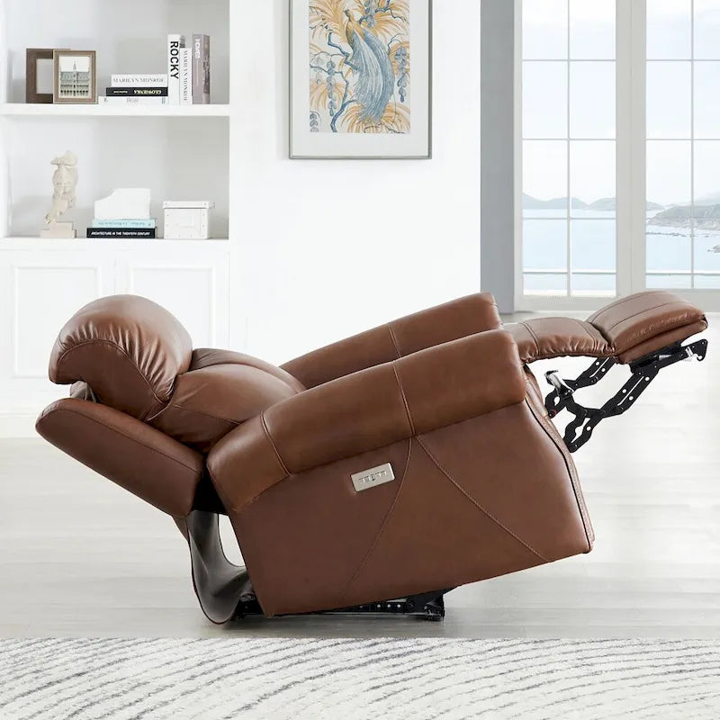 Pecan Brown / Bristol Cocoa Zero Gravity Power Recliner, 1-Seat, Top Grain Leather