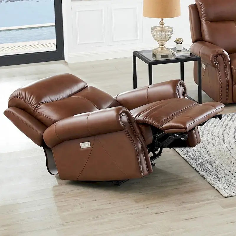 Pecan Brown / Bristol Cocoa Zero Gravity Power Recliner, 1-Seat, Top Grain Leather