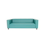 84 Blue Faux Leather Sofa With Black Legs