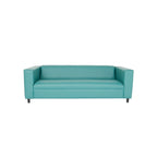84 Blue Faux Leather Sofa With Black Legs