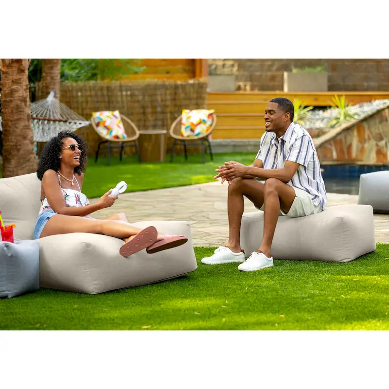 Large Outdoor Bean Bag Ottoman – Multi-Color, Sunbrella Fabric, 1-Person