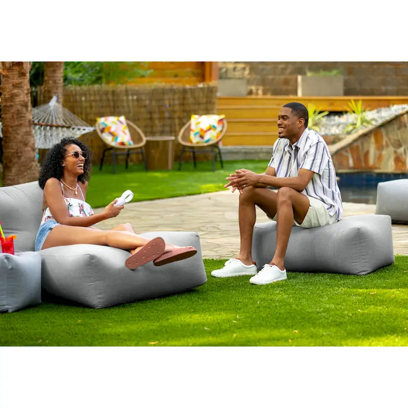 Large Outdoor Bean Bag Ottoman – Multi-Color, Sunbrella Fabric, 1-Person