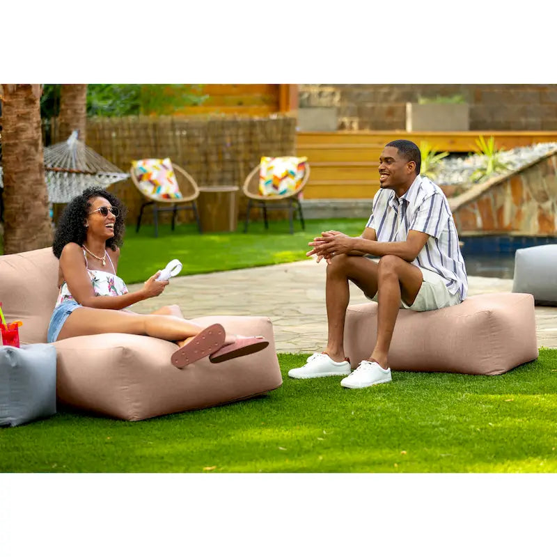 Large Outdoor Bean Bag Ottoman – Multi-Color, Sunbrella Fabric, 1-Person