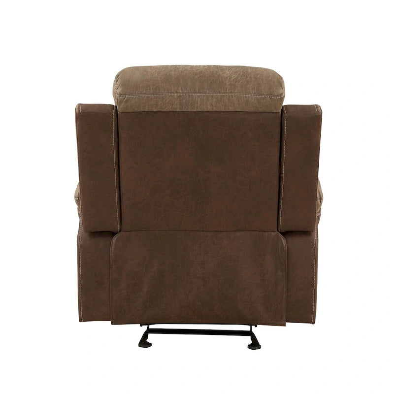 Brown Microfiber Manual Glider Recliner Chair, Single Seat