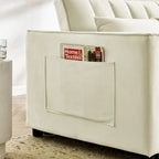Modern Velvet Loveseat Sofa Couch Pull Out Bed,3 in 1 Convertible For Living Room Sofa Bed
