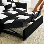Modern Velvet Loveseat Sofa Couch Pull Out Bed,3 in 1 Convertible For Living Room Sofa Bed