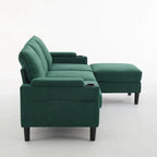 L-Shaped Sectional 3-seater sofa with storage ottoman