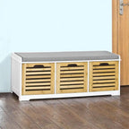 Storage Bench with 3 Drawers - 13.78D x 41.34W x 16.93H