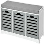 Storage Bench with 3 Drawers - 13.78D x 41.34W x 16.93H