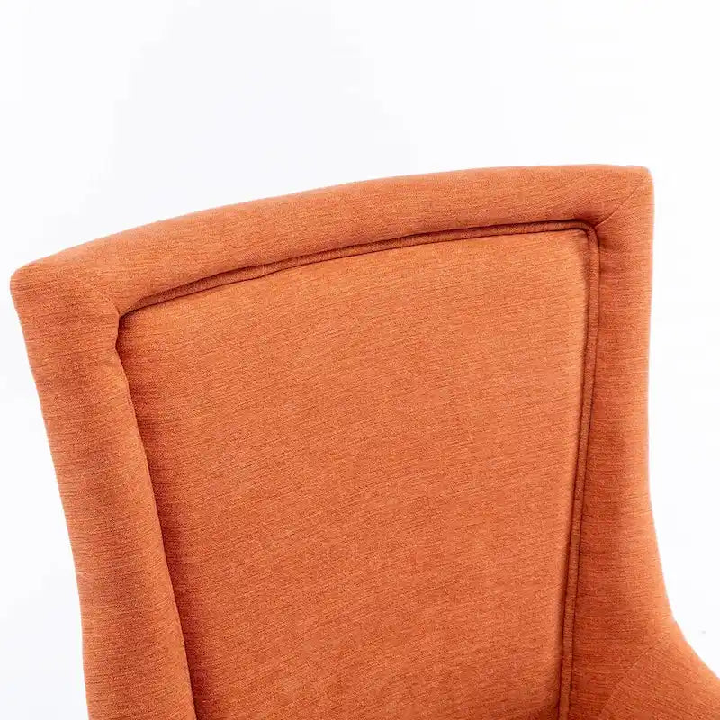 Ultra Side Dining ChairThickened fabric chairs with neutrally toned solid wood legs Bronze nail headSet of 2Blue