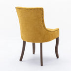 Ultra Side Dining ChairThickened fabric chairs with neutrally toned solid wood legs Bronze nail headSet of 2Blue