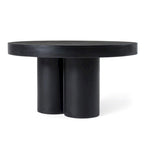 Black Concrete Round Coffee Table – Abstract 3-Leg Base