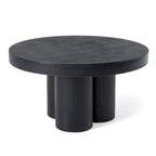 Black Concrete Round Coffee Table – Abstract 3-Leg Base