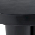 Black Concrete Round Coffee Table – Abstract 3-Leg Base