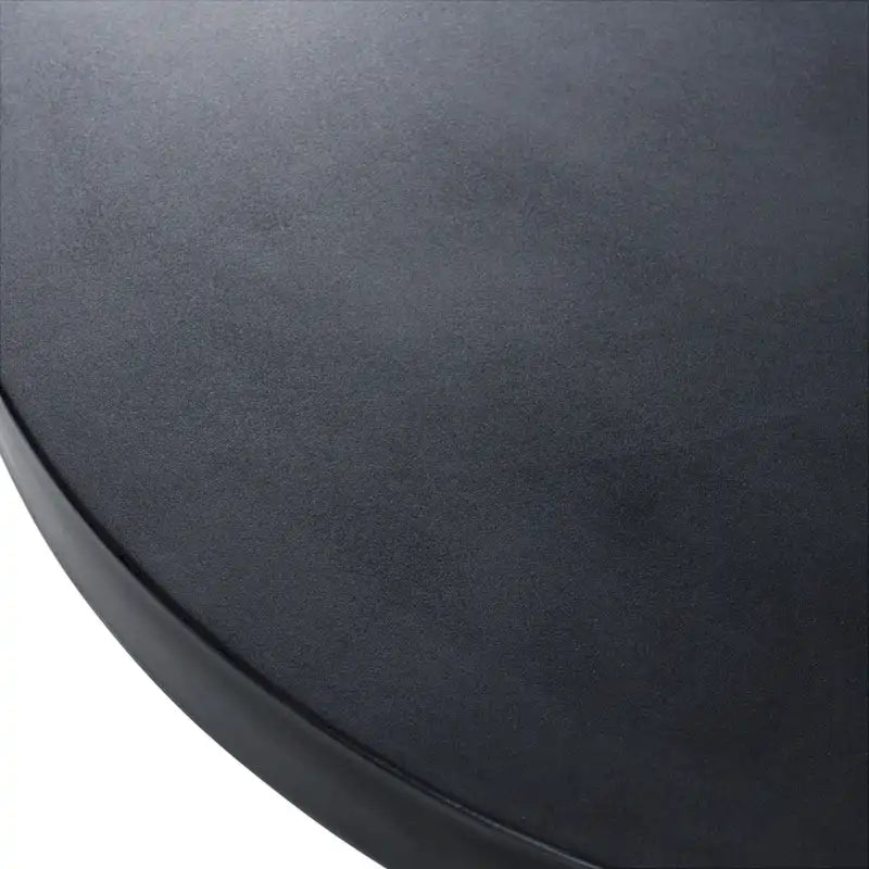 Black Concrete Round Coffee Table – Abstract 3-Leg Base