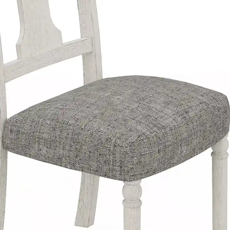 Gray & White Fiddleback Dining Side Chair, Set of 2
