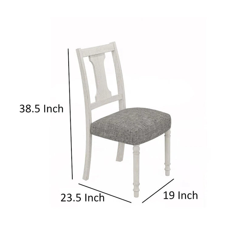 Gray & White Fiddleback Dining Side Chair, Set of 2