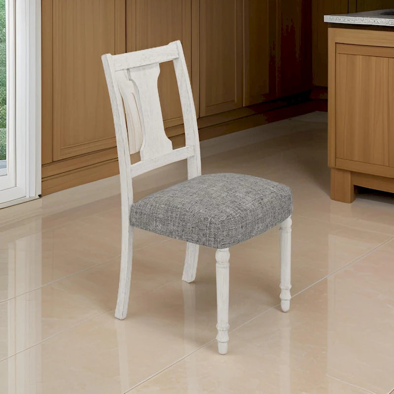 Gray & White Fiddleback Dining Side Chair, Set of 2