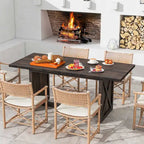 Rustic Style Wood Dinner Table 70.8 Large Farmhouse Kitchen Dining Room Table for 6 to 8 People