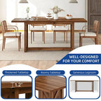 Rustic Style Wood Dinner Table 70.8 Large Farmhouse Kitchen Dining Room Table for 6 to 8 People