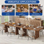 Rustic Style Wood Dinner Table 70.8 Large Farmhouse Kitchen Dining Room Table for 6 to 8 People